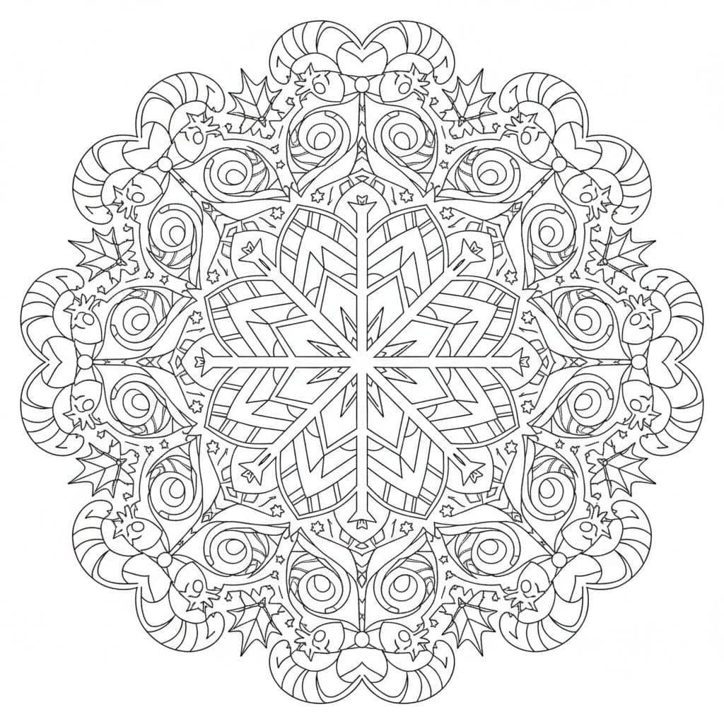 Mandala Natal Tongkat Permen