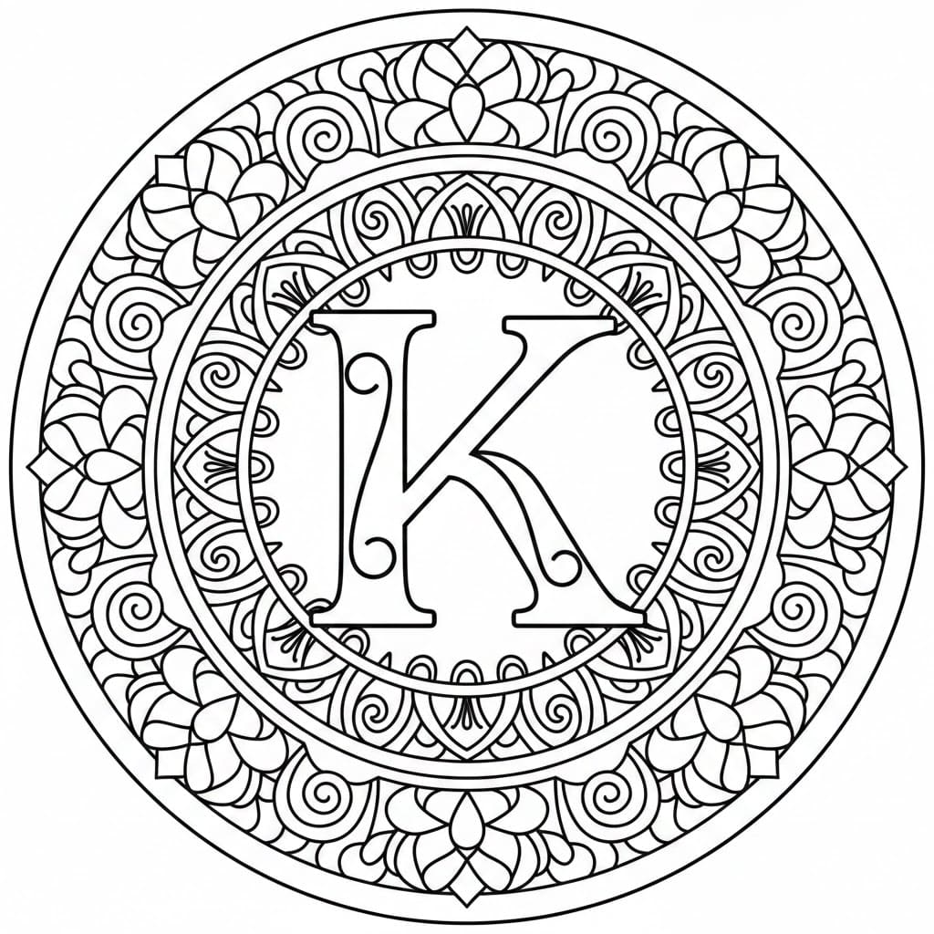 Mandala Sederhana Huruf K