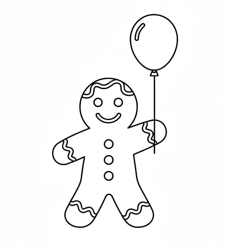 Manusia Kue jahe dengan balon