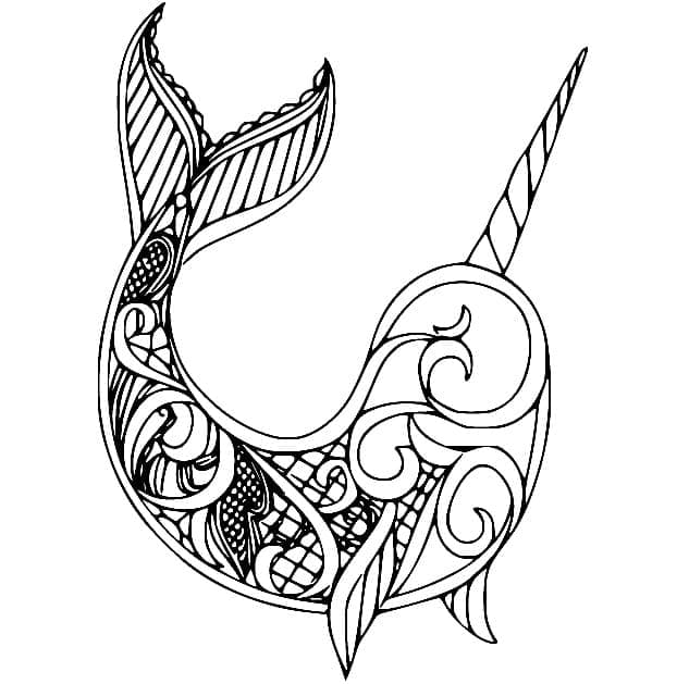 Narwhal Zentangle