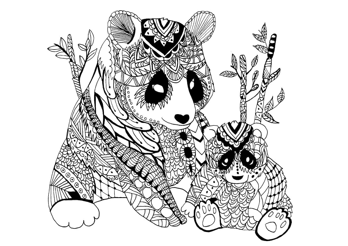 Panda Zentangle