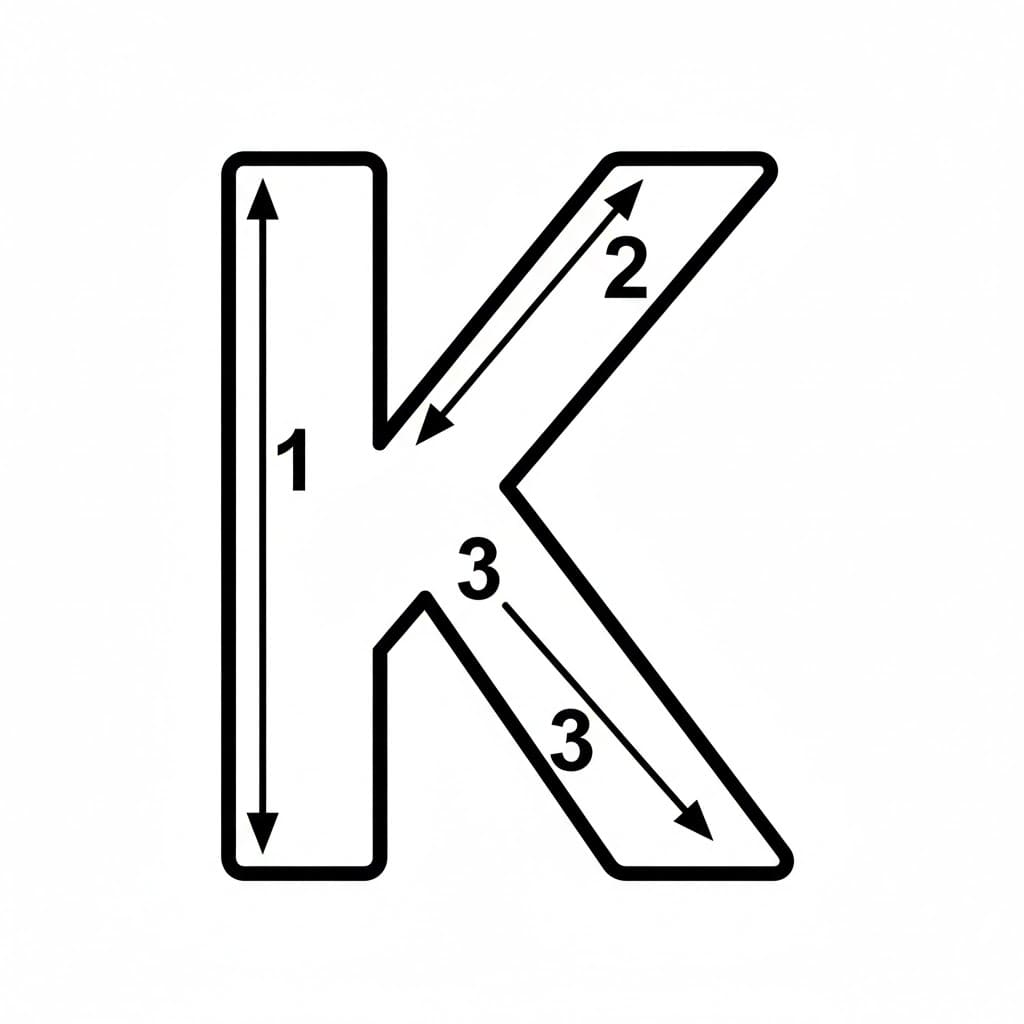 Panduan Goresan Huruf K