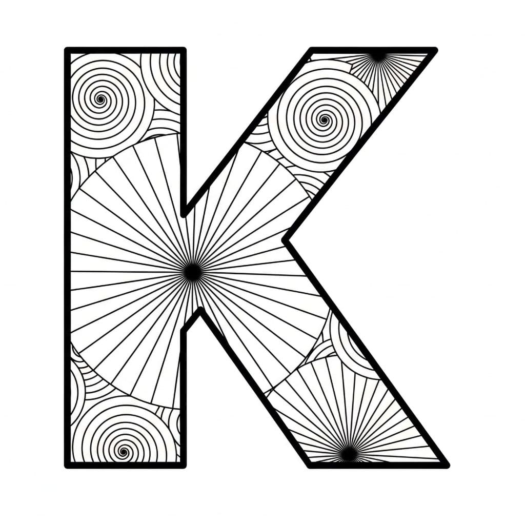 Pola Spiral Huruf K