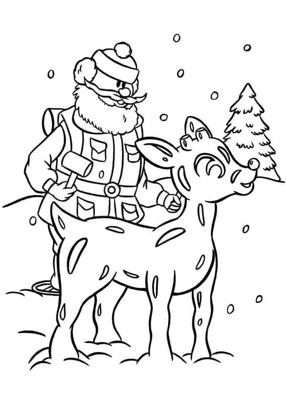 Rudolph bersama Santa