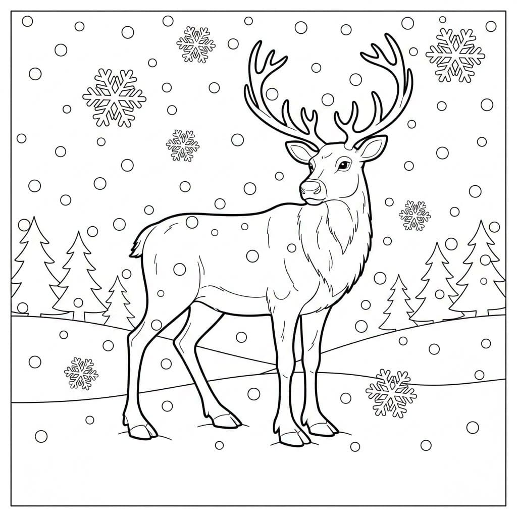 Rusa kutub dan salju