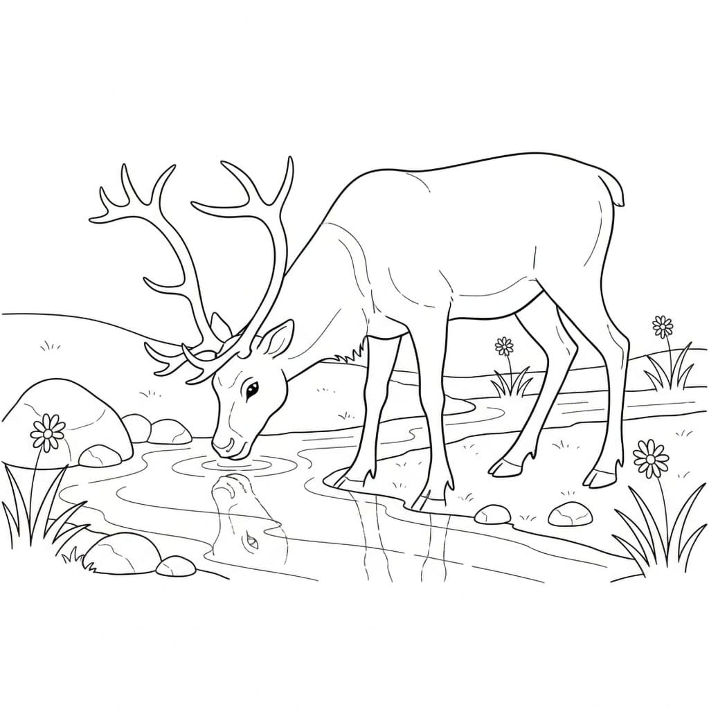 Rusa kutub minum air