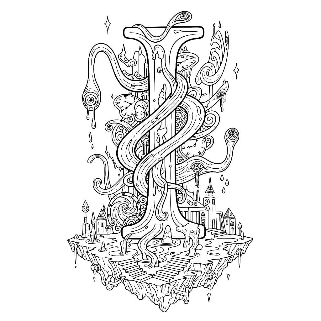 Seni Melengkung Huruf I