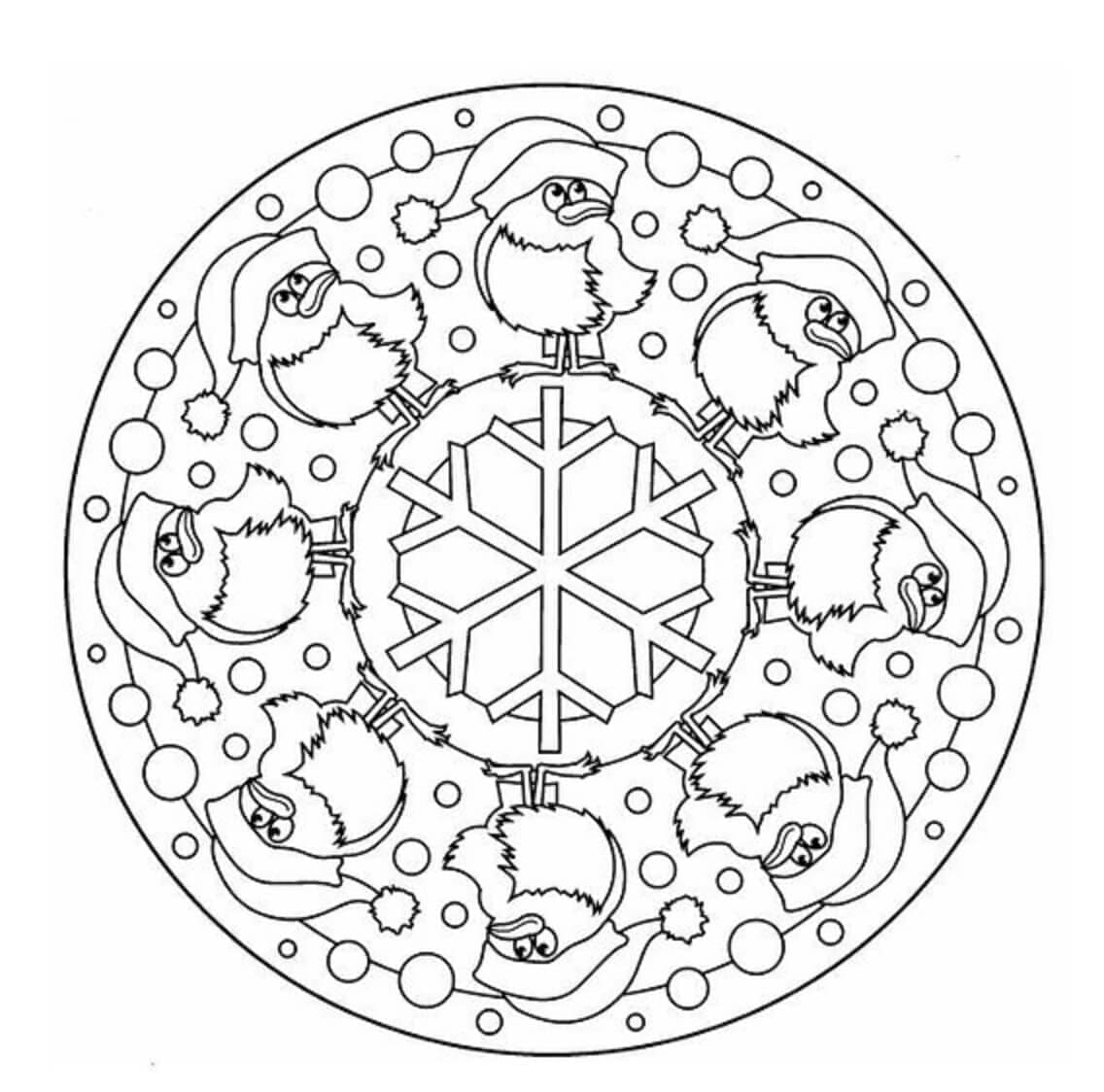 Sinterklas dan Kepingan Salju Mandala Natal
