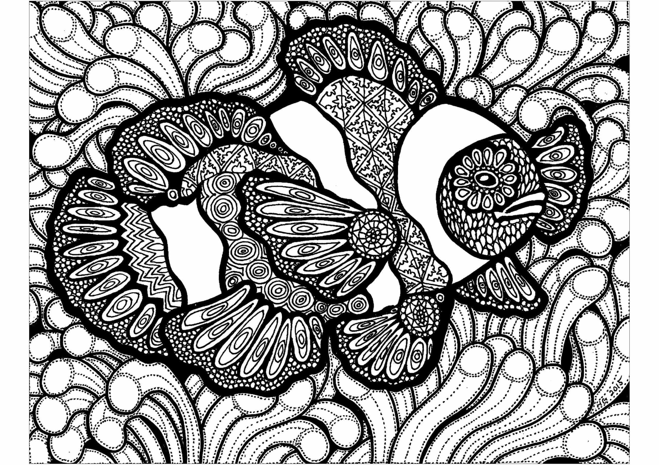 Zentangle Ikan Badut