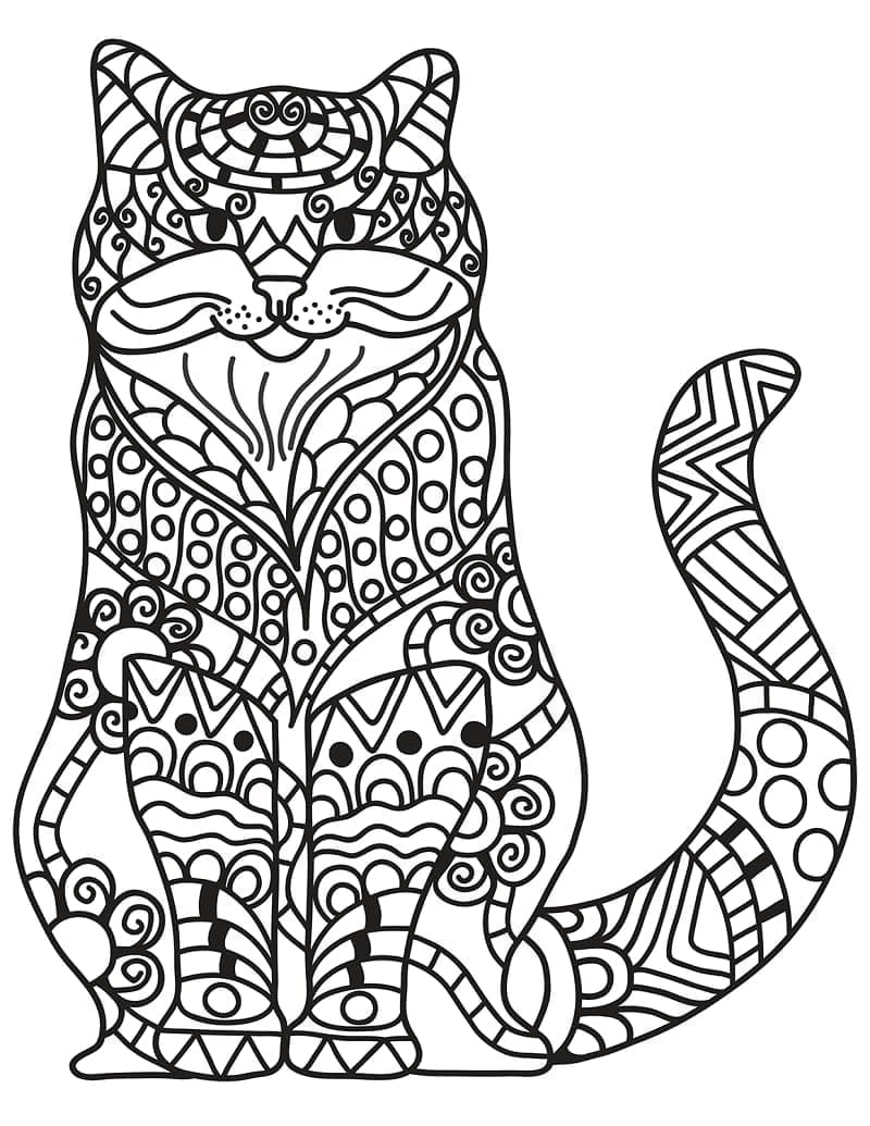 Zentangle Kucing Duduk