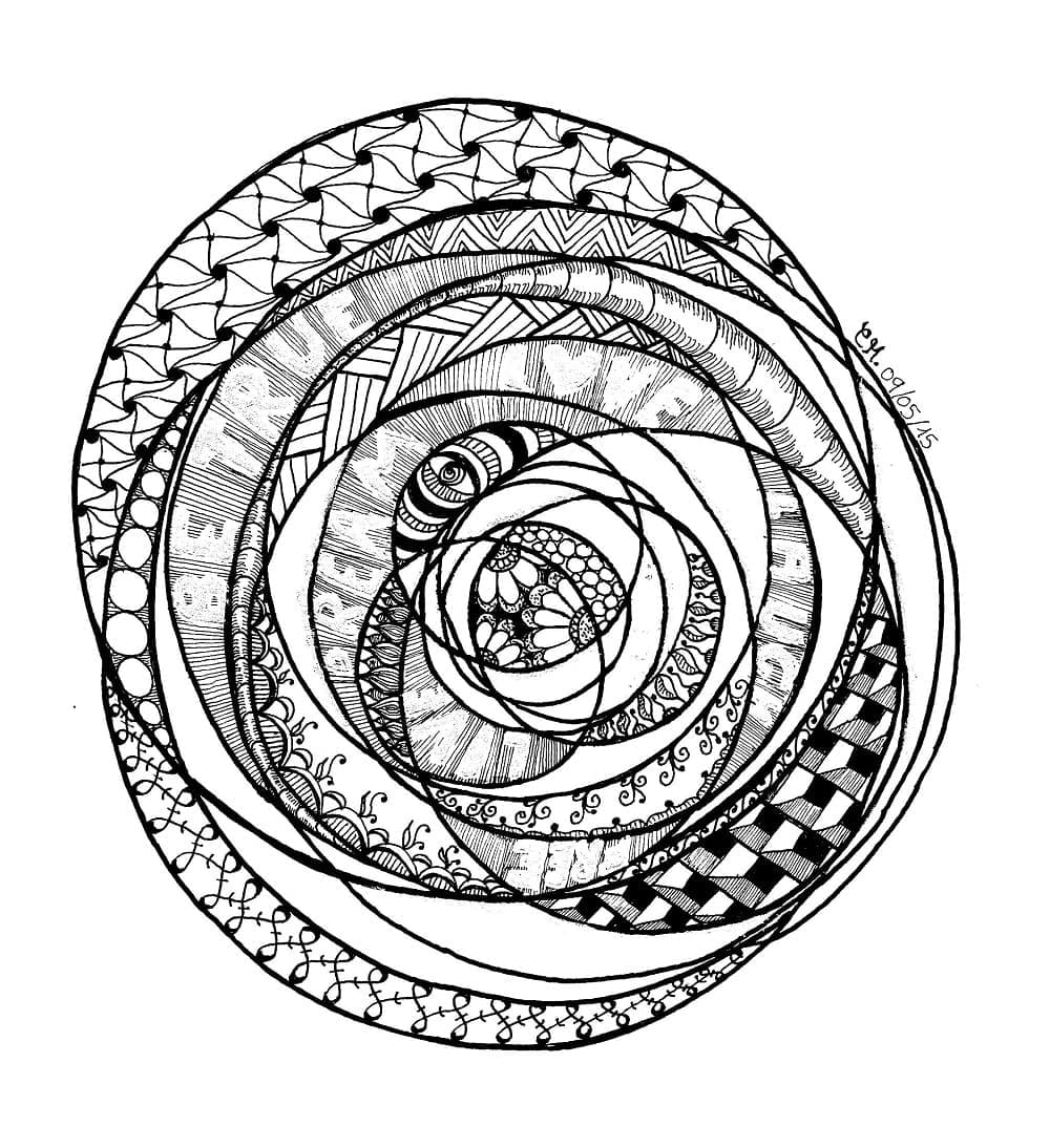 Zentangle yang Dapat Dicetak Gratis