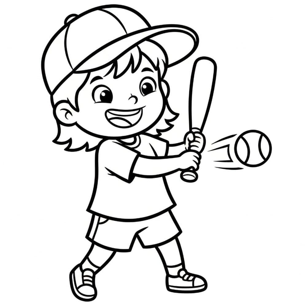 Anak perempuan bermain bisbol