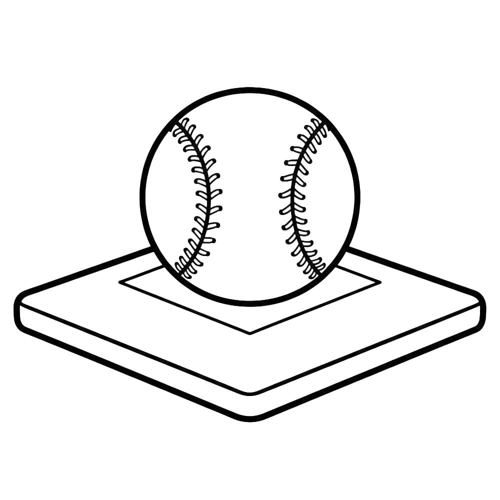 Bola bisbol di home plate