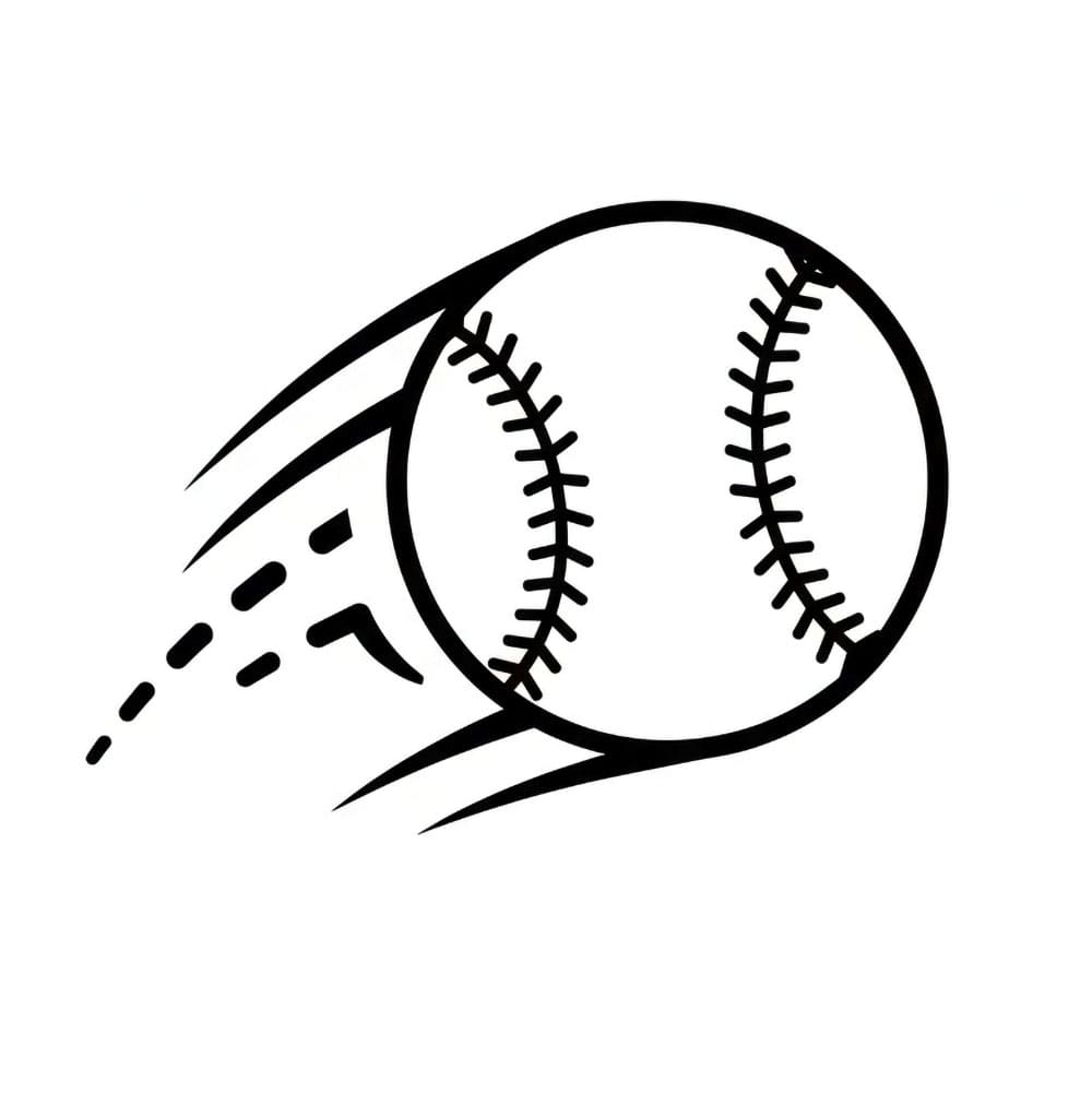 Bola bisbol sedang melayang