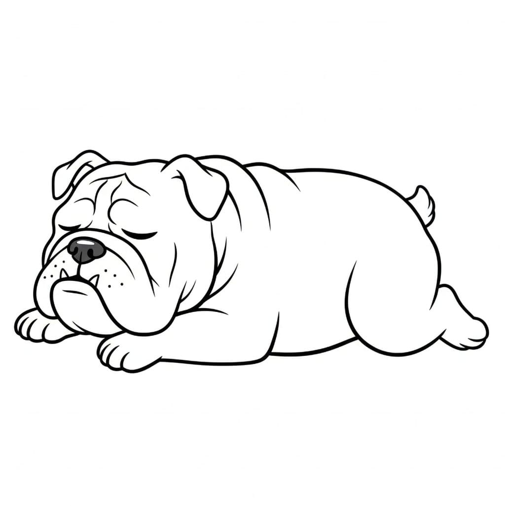 Buldog Berbaring Menyamping