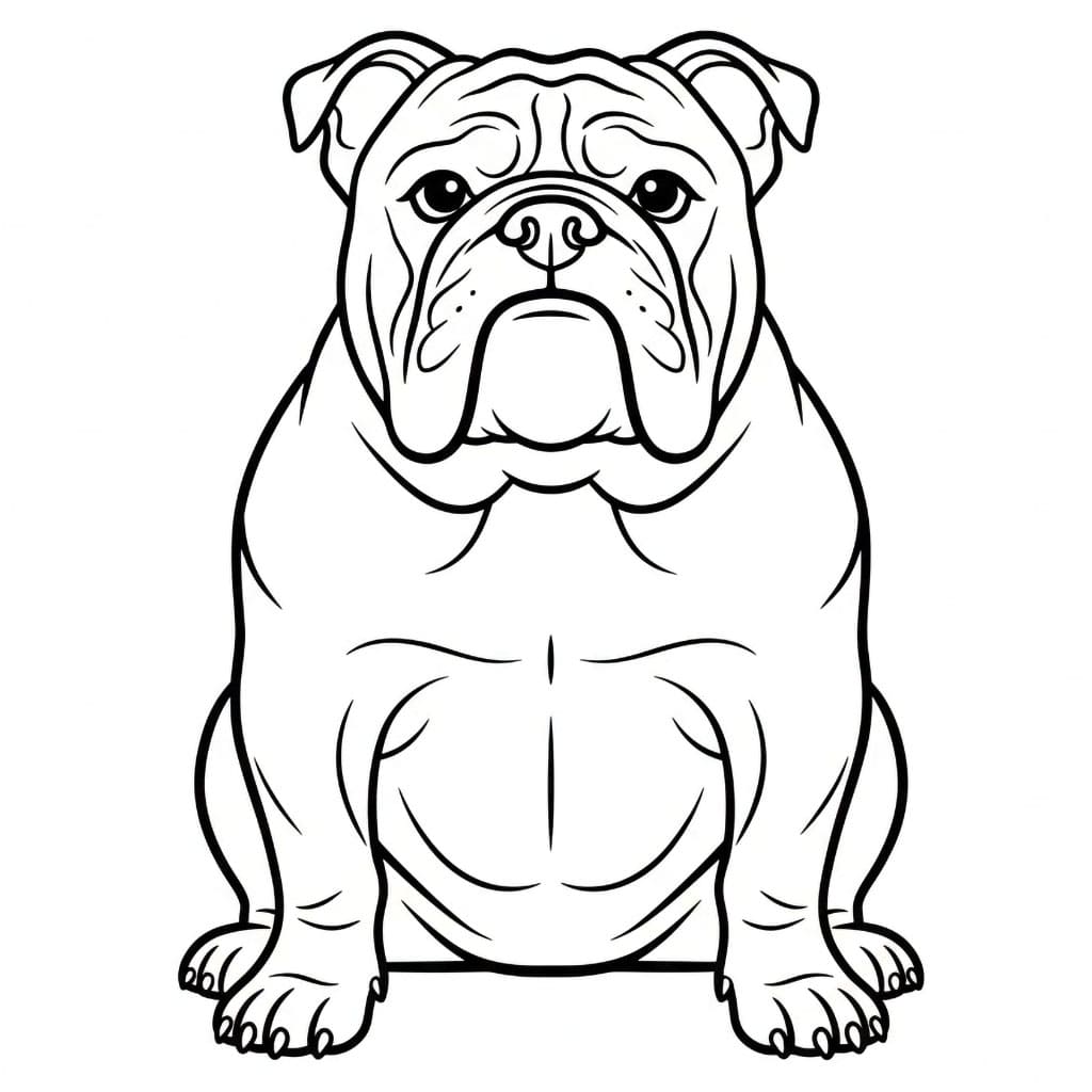 Buldog Duduk Realistis