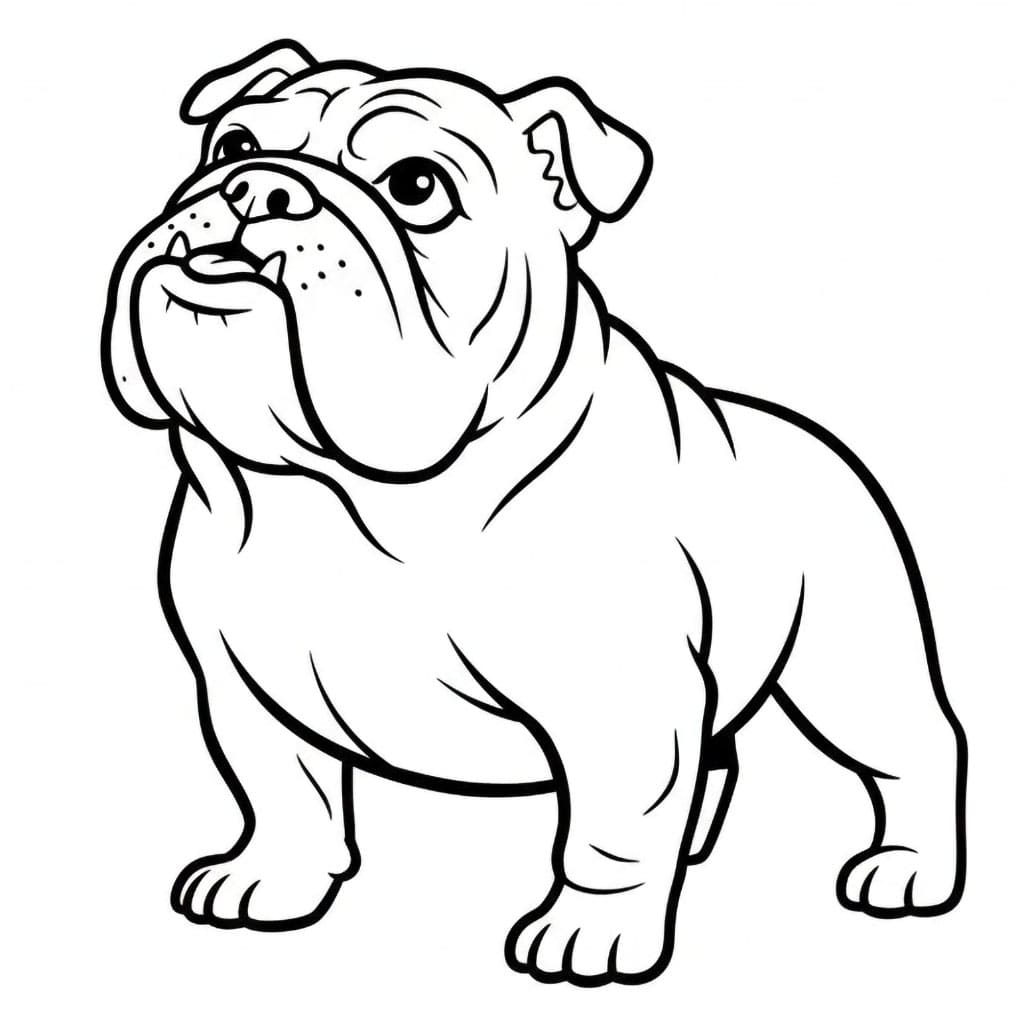 Buldog Melihat ke Atas