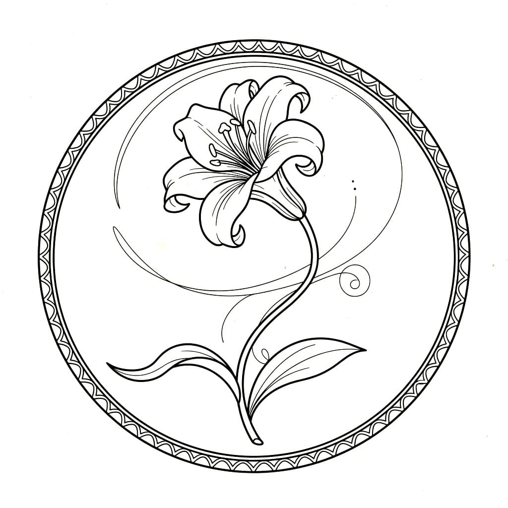 Bunga Bakung dengan Batang Melengkung