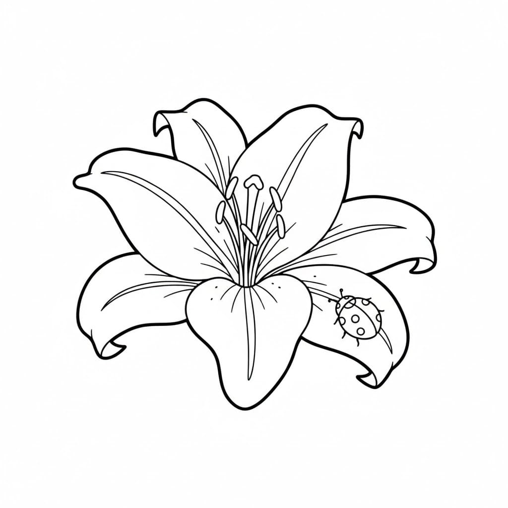 Bunga Bakung dengan Kepik