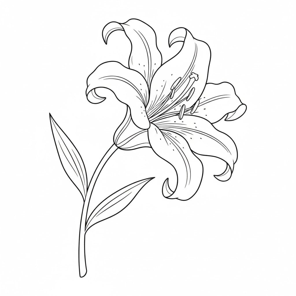 Bunga Bakung Tampak Samping