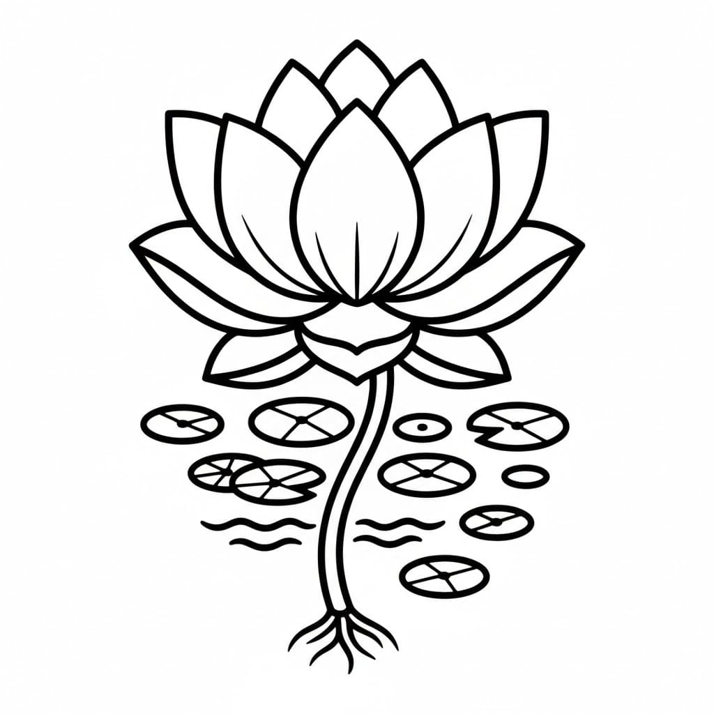 Bunga Teratai Besar Daun Kecil