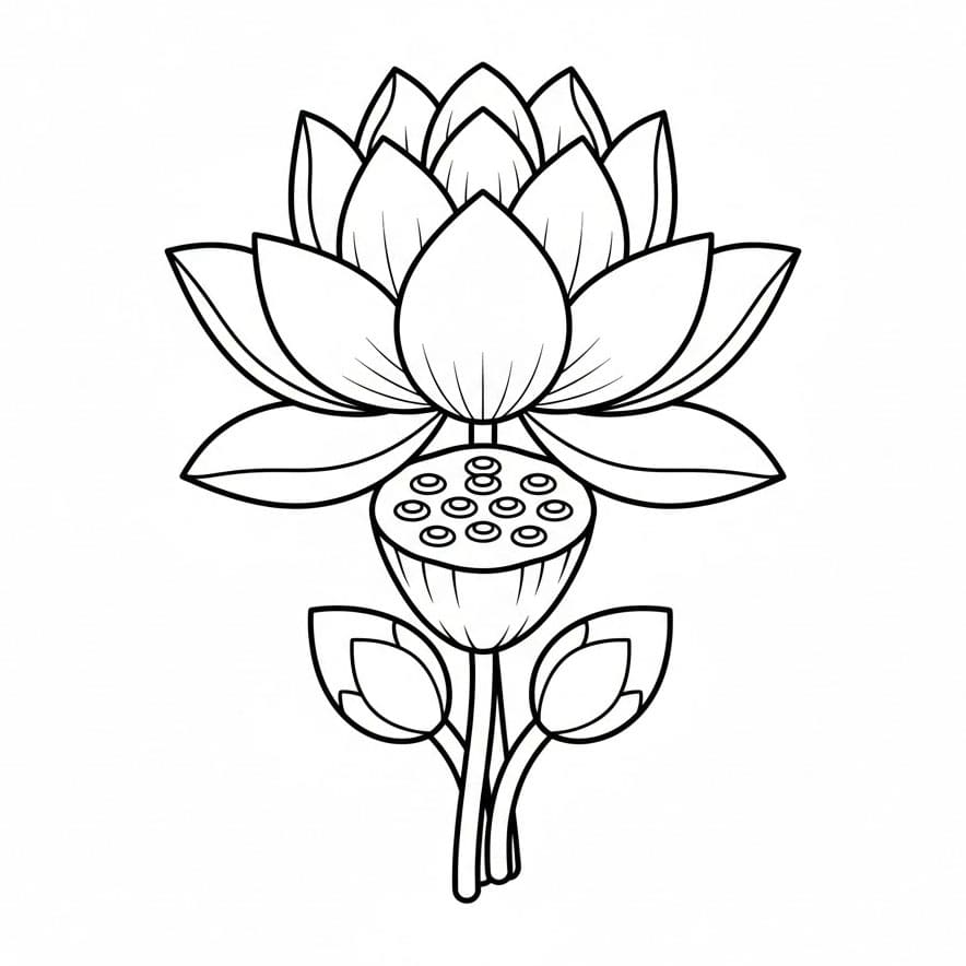 Bunga Teratai Mekar dan Buah