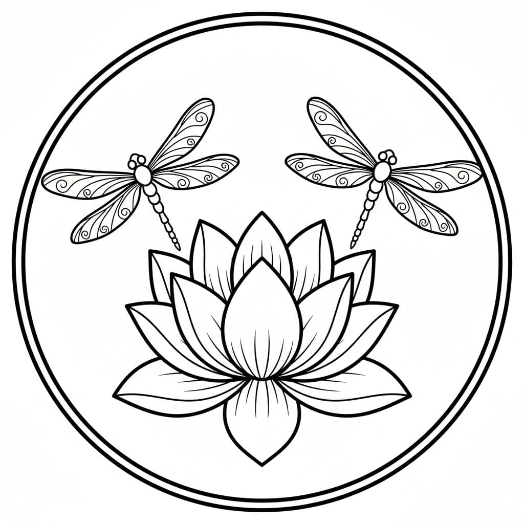 Capung Hinggap di Bunga Teratai