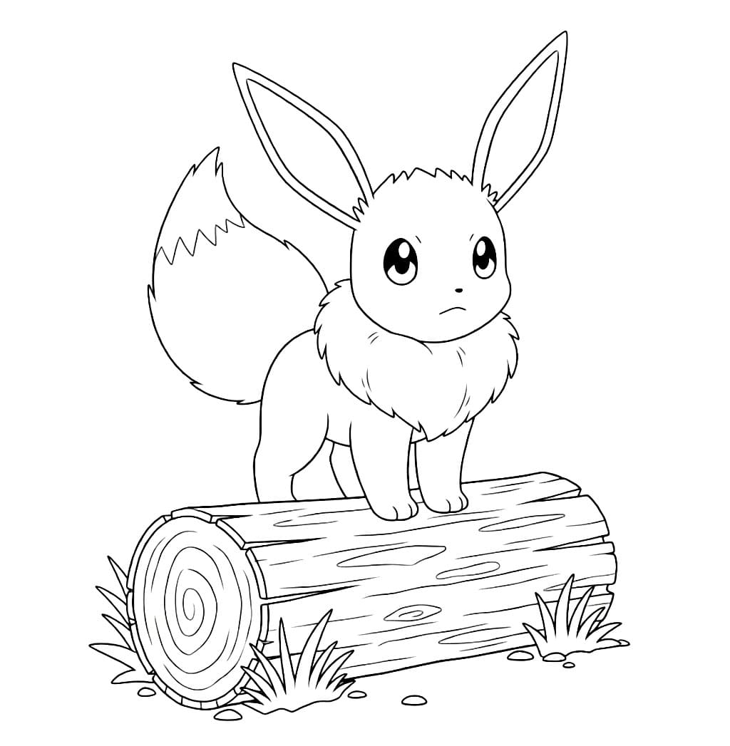 Eevee dan kayu gelondongan