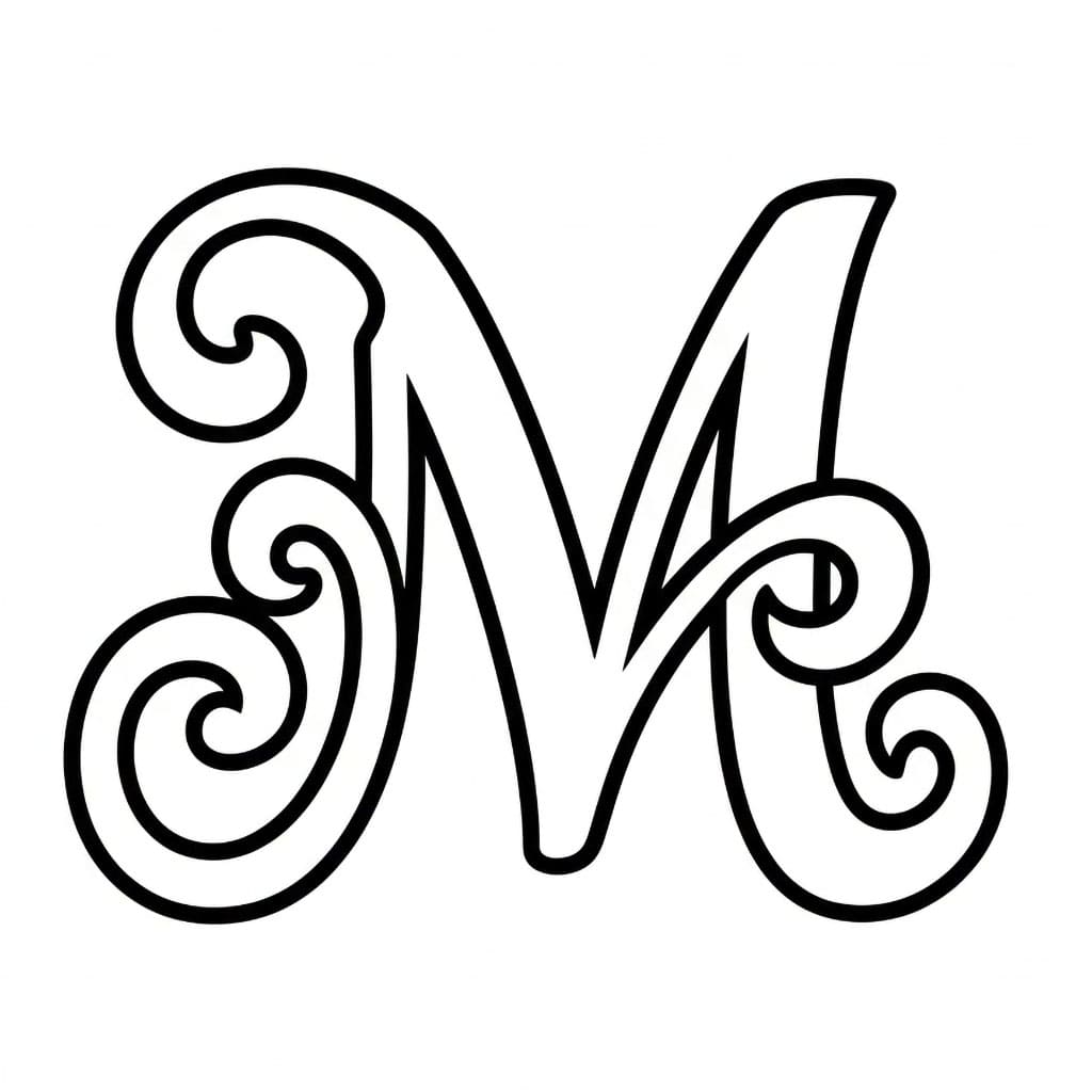 Huruf M Bergelombang