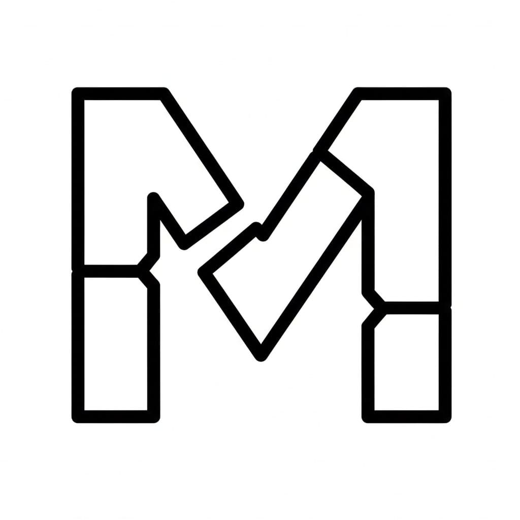 Huruf M Dengan Goresan Terpisah