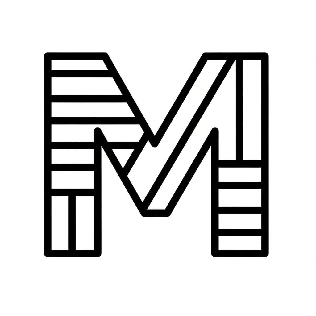 Huruf M Garis Terpisah