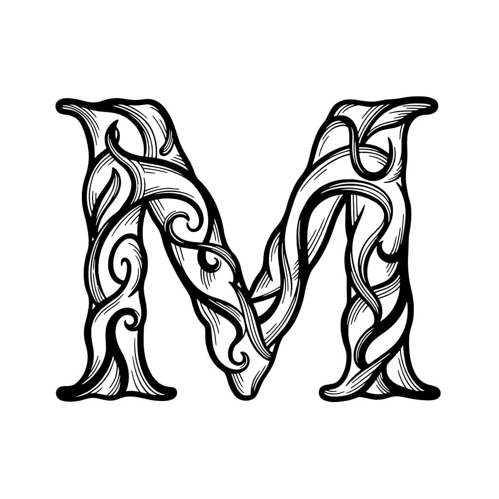 Huruf M Gaya Artistik