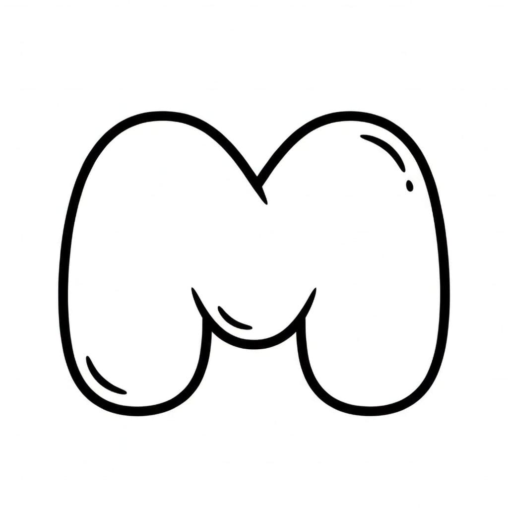 Huruf M Gaya Gelembung