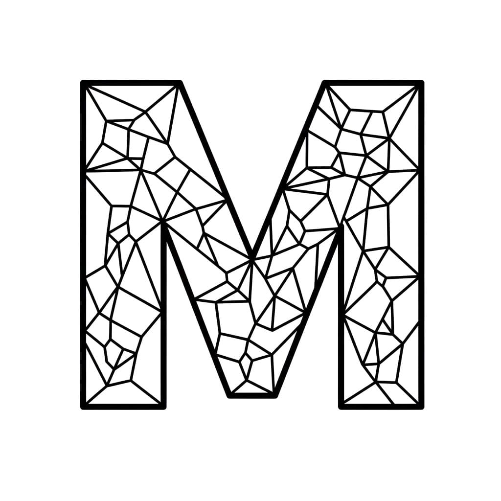 Huruf M Gaya Kristal