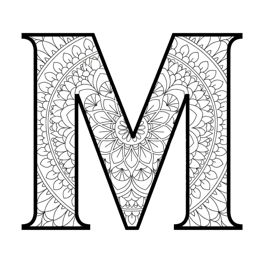 Huruf M Mandala Sederhana