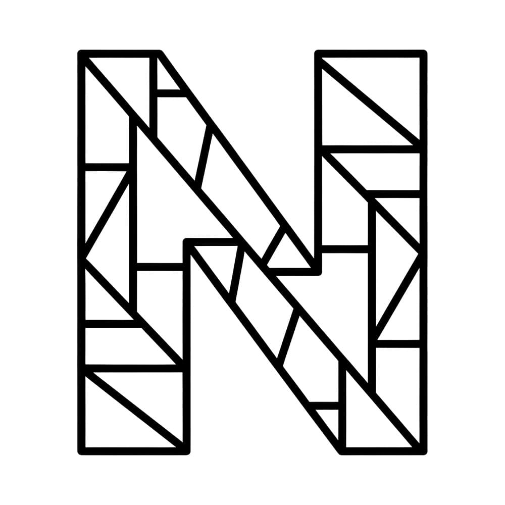 Huruf N geometris