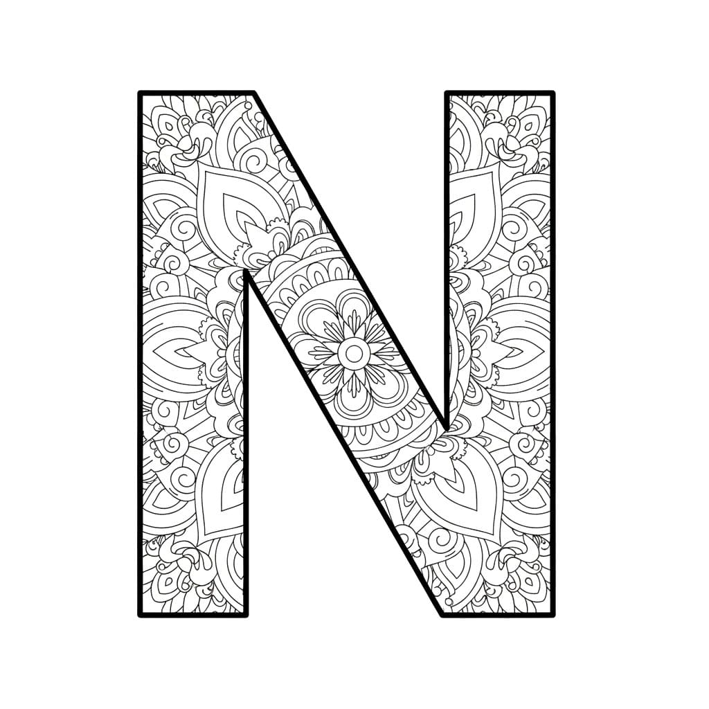 Huruf N mandala