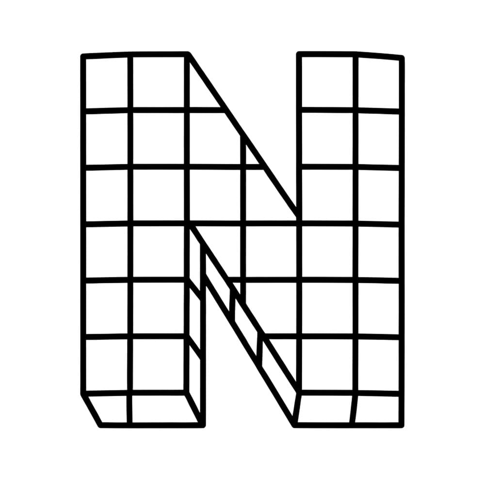 Huruf N piksel
