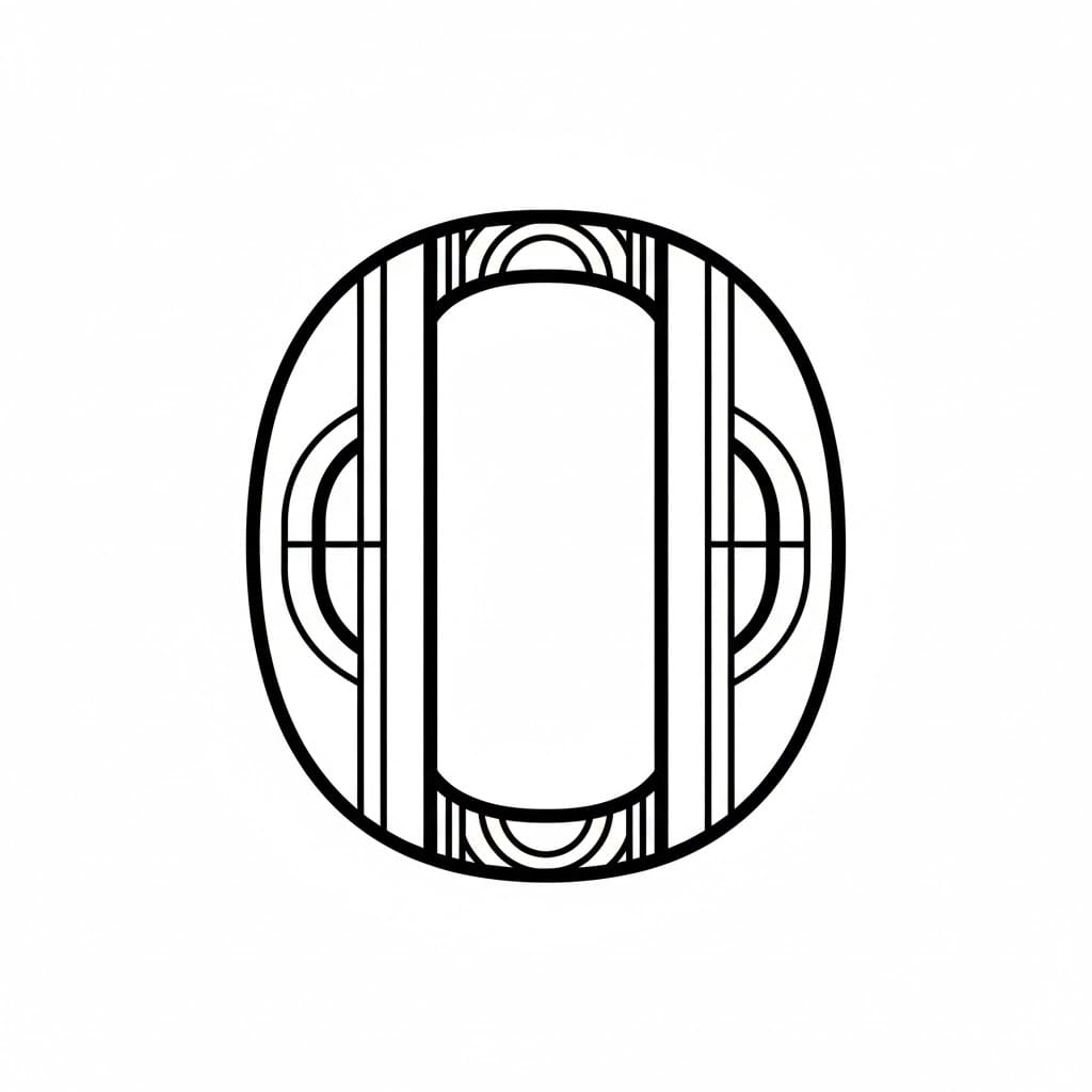 Huruf O Art Deco