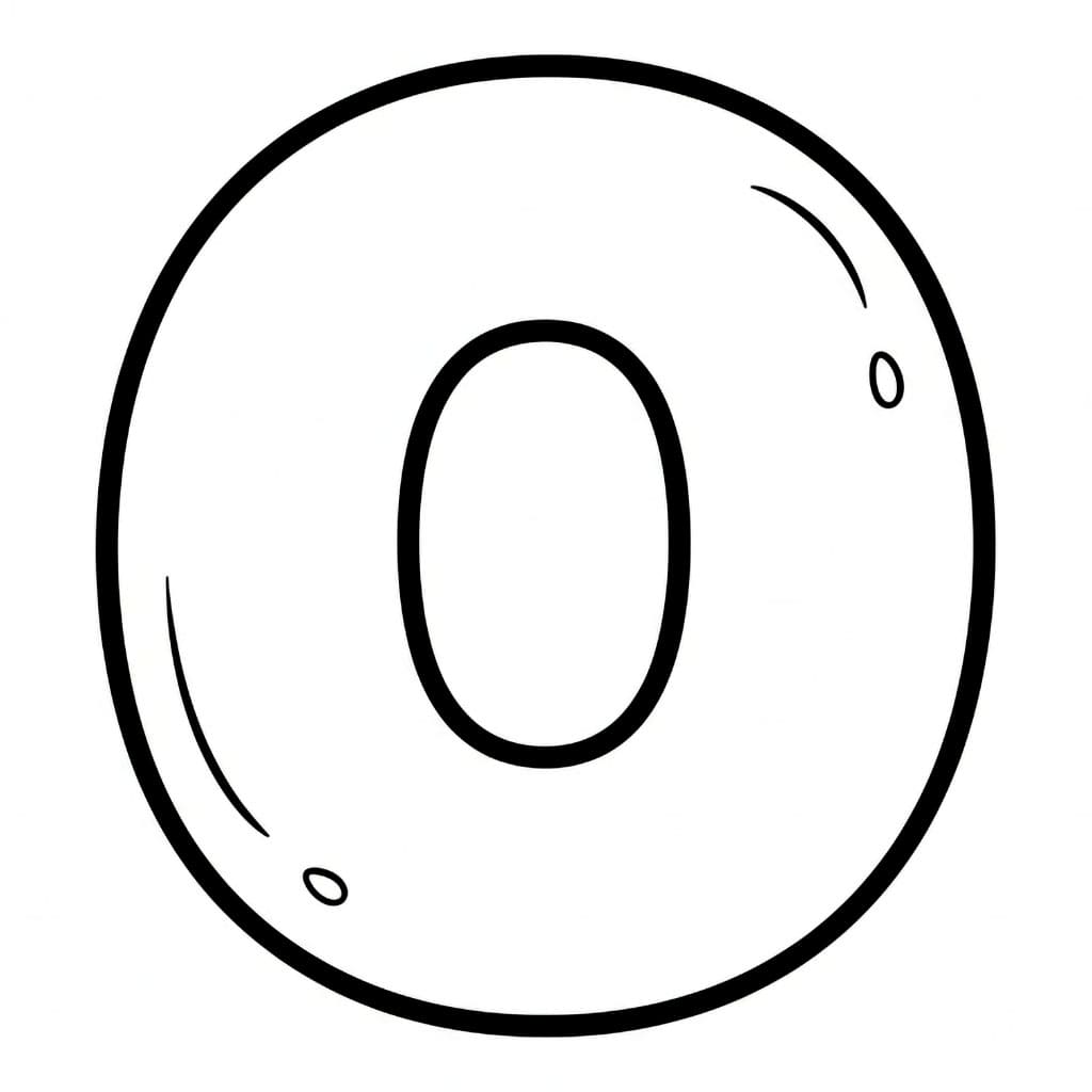 Huruf O Gelembung Kartun