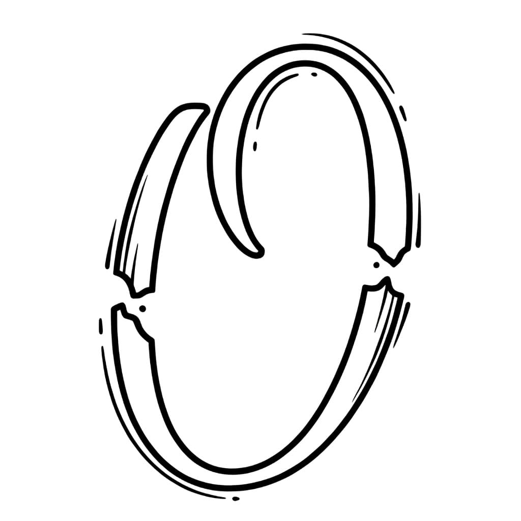 Huruf O Kaligrafi Putus