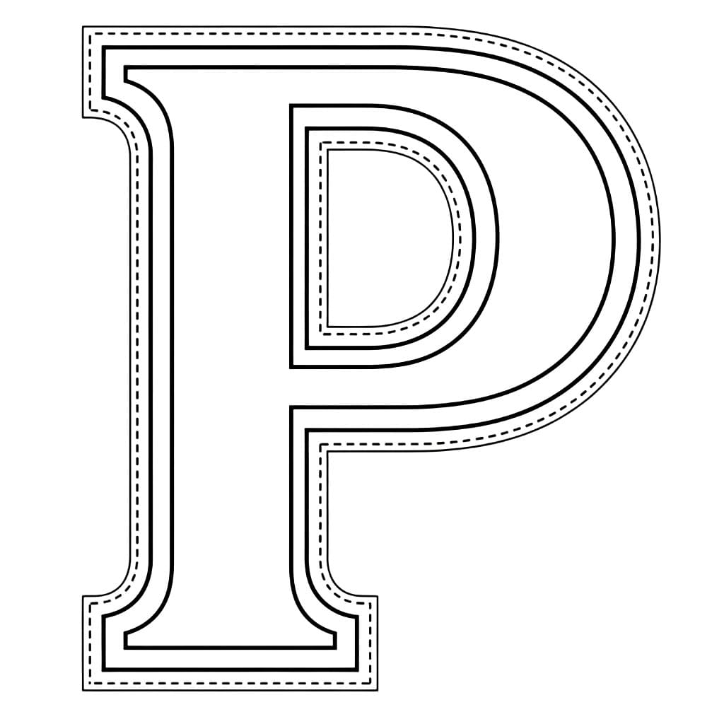 Huruf P Berbingkai Dekoratif