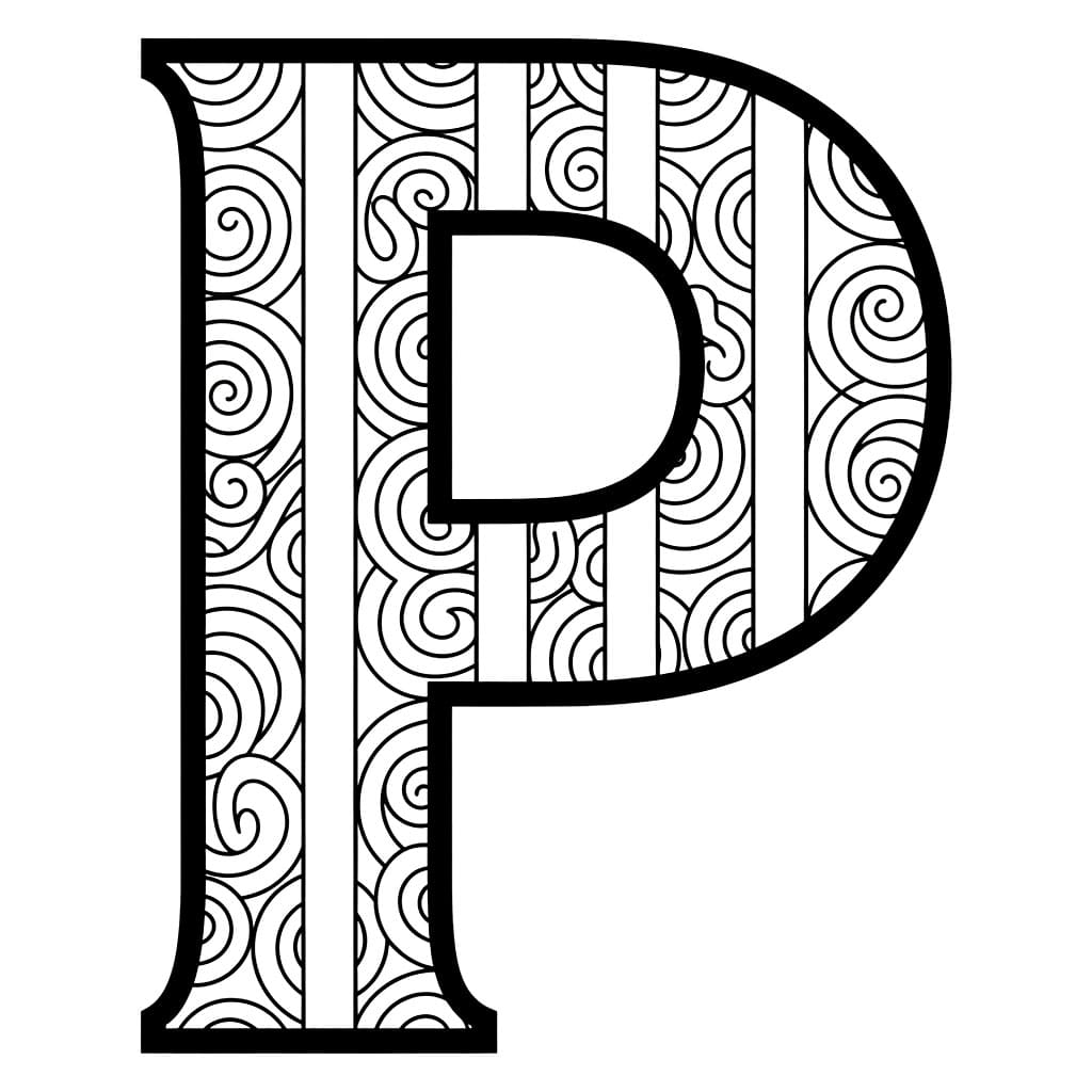 Huruf P Bermotif Garis