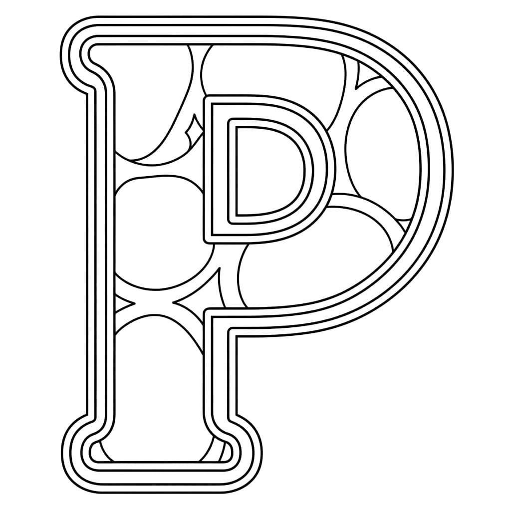 Huruf P Bingkai Ganda