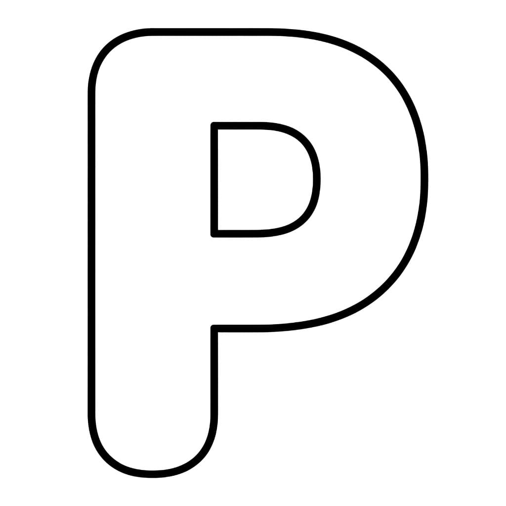 Huruf P Blok Membulat