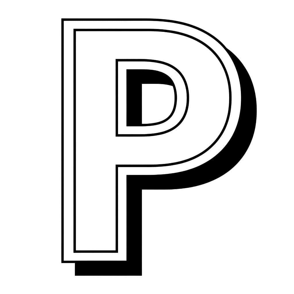 Huruf P Garis Bayangan