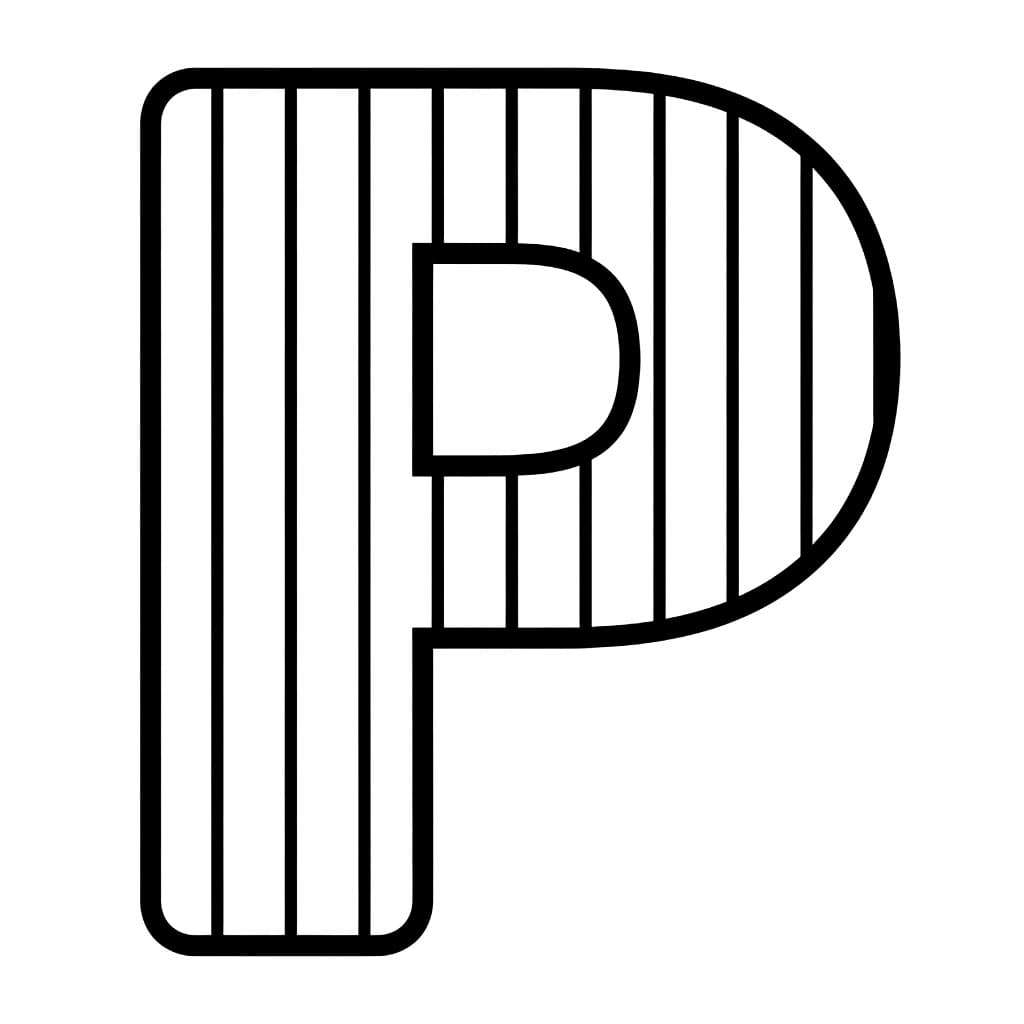 Huruf P Garis Vertikal
