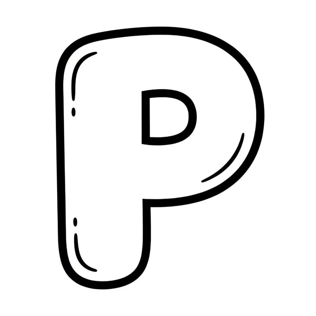 Huruf P Gaya Gelembung