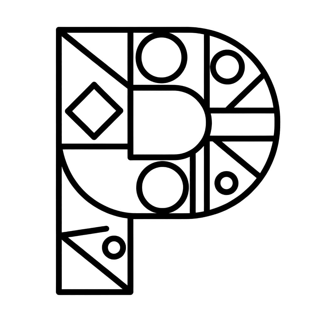 Huruf P Geometris
