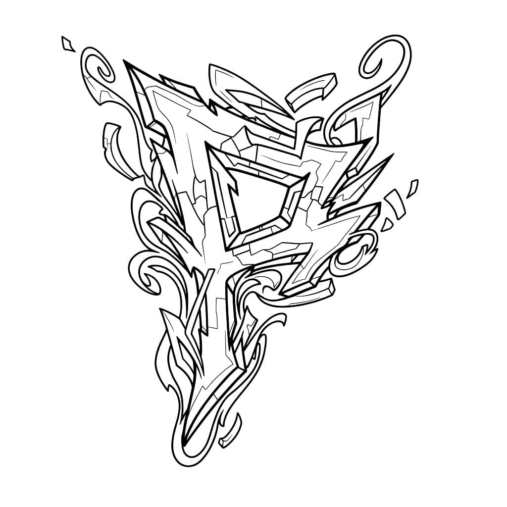 Huruf P Graffiti Gaya Liar